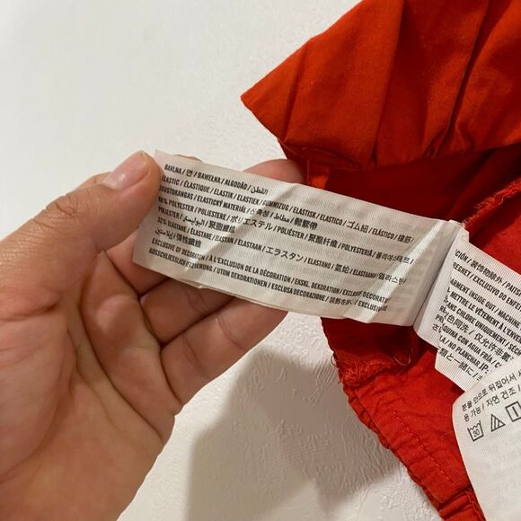 Abercrombie & Fitch Red Pleated Crop Top Adjustable Straps Size S - Picture 4 of 7